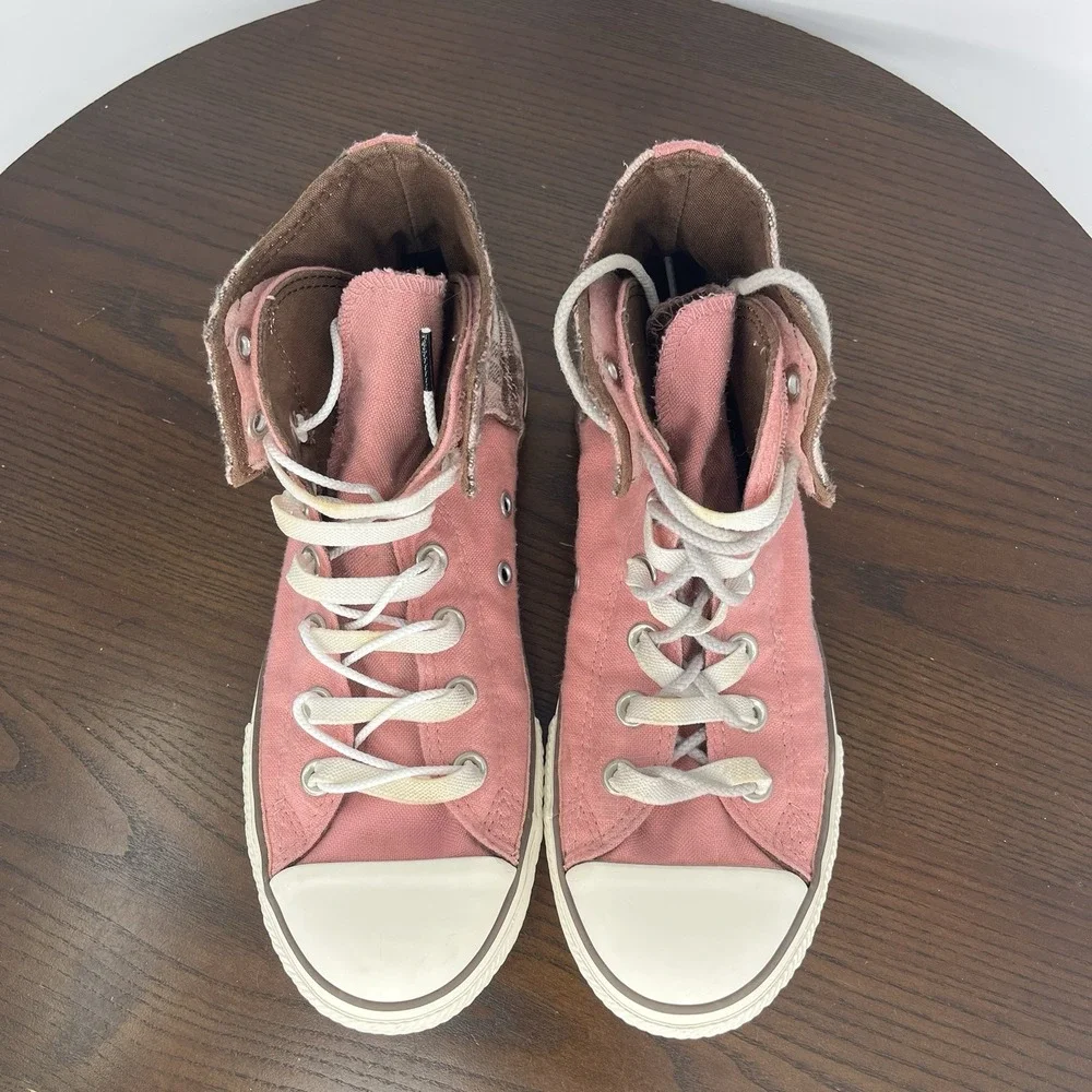 Converse Shoes Youth Girls 5 Pink Plaid Taylor All Star Slip On Low Top Sneakers